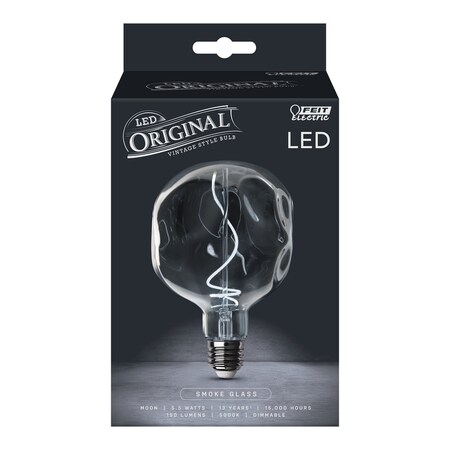 Feit Electric Feit Tear Drop E26 (Medium) Smart-Enabled Filament LED Bulb Smoke Daylight 60 Watt Equivalence 1 pk LUNA/7/SMK/FIL